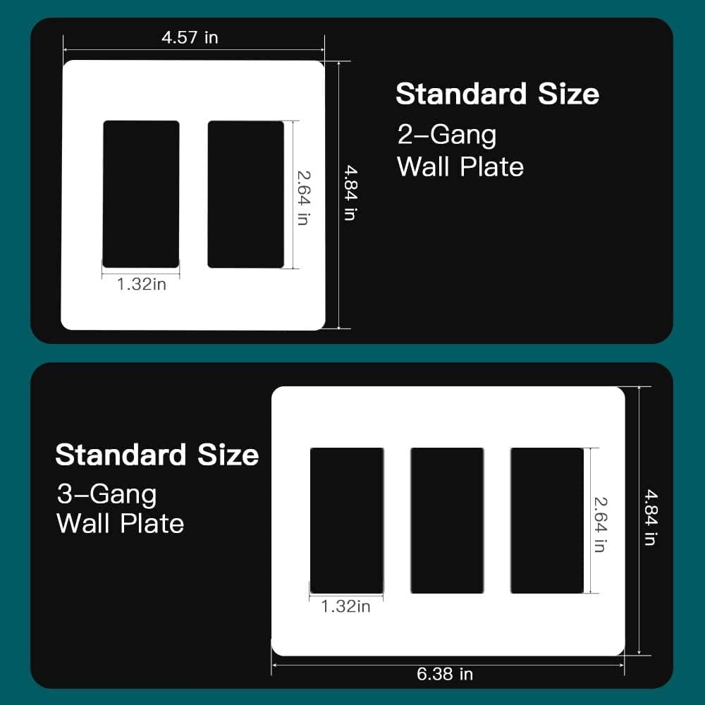 TREATLIFE Screwless Decorator Wall Plates, Standard Size 3-Gang Light Switch Plate, Outlet Covers White, 1 Pack 3-Gang Wall Plates Light Switch Cover