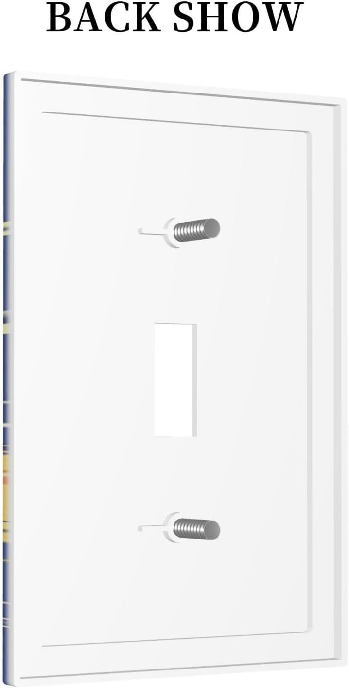 Stars Starry Night Sun Moon Planet Constellations Decorative Light Switch Cover 1 Gang Single Toggle Decorator Outlet Wall Plate Device Electrical Faceplate Switchplates for Bedroom Bathroom