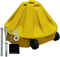 Plasticade Roll-A-Post Portable Sign Post Base for 24" x 24" or Smaller Signs, Designed for School, Airport, Parking Lot, Durable Plastic, Wind Resistance, 18" x 12", Yellow, Post Not Included