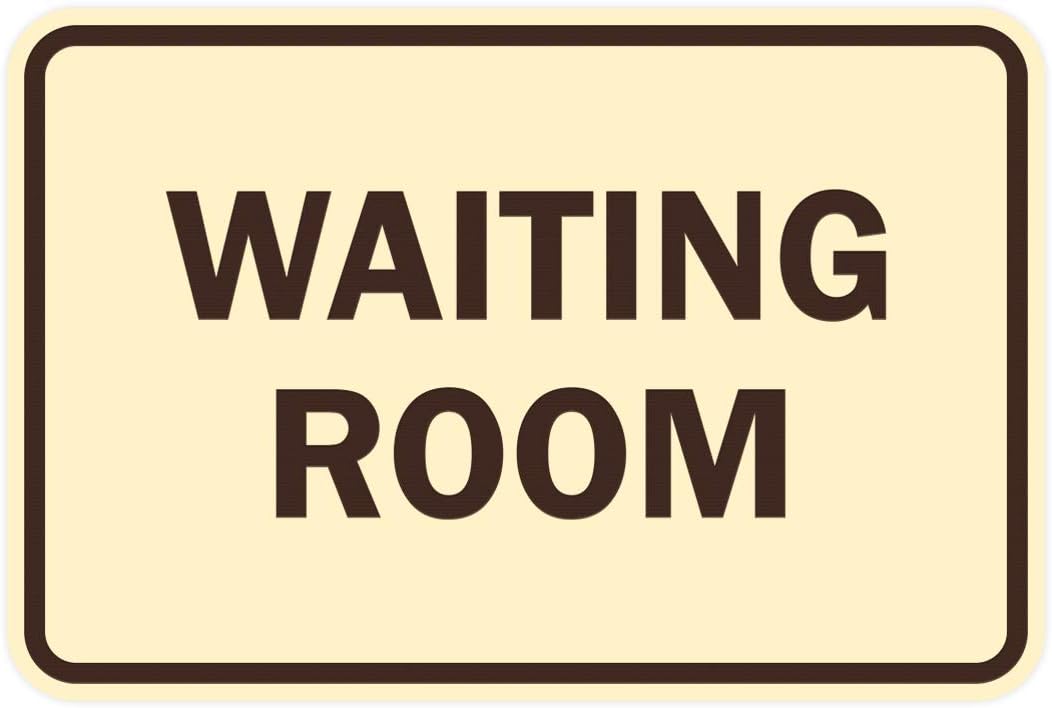 Signs ByLITA Classic Framed Waiting Room (Ivory/Dark Brown) - Medium