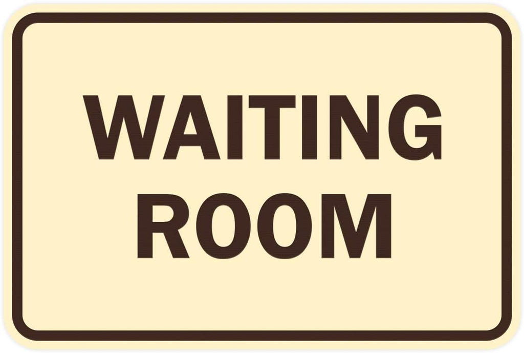 Signs ByLITA Classic Framed Waiting Room (Ivory/Dark Brown) - Large 2 Pack