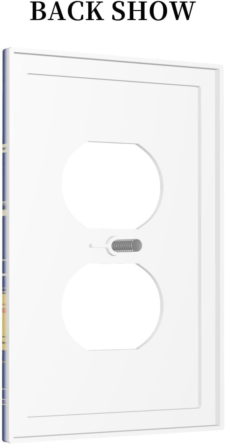 Stars Starry Night Sun Moon Planet Constellations Outlet Covers 1 Gang Duplex Light Switch Cover Wall Plate Decorative Switch Plates Electrical Receptacle Faceplate for Bedroom Bathroom
