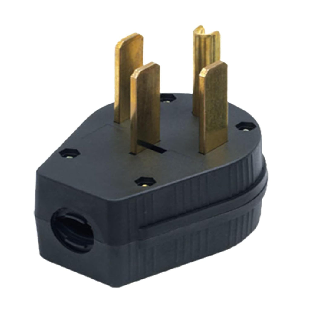 Nema 14-50P Plug 50 Amp 125/250 Volt Plug with 3 Pole 4 Wire Heavy Duty Spec Industrial Grade for Dryer and Ranges