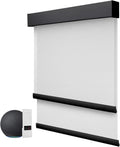 ZSTARR Motorized Day and Night Dual Smart Blind for Window with Valance Rechargeable Motor,Blackout Roller Shade Custom Size,with Valance Suitable for Home,Office (Full Blackout Black)