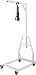 Trapeze Bar for Bed Mobility, Heavy Duty Pull Up Assist Bar with Floor Stand, 5Ft-7Ft Height Adjustable Trapeze Bar, Medical Patient Mover for Care Facilities, White