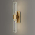 YUYI Wall Sconce, 22.8'' Brass Sconce Wall Lighting, Gold Bathroom Wall Light Fixture with Clear Glass Shade, Indoor Wall Sconce for Bathroom Vanity, Living Room, Bedroom, Hallway, Fireplace