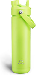 ENCOOL Insulated Water Bottle with Straw Stainless Steel Water Bottle, Leak-Proof, BPA-Free, Double Wall Vacuum Keeps Cold for 24 Hours for Sports, Travel, School (26 oz, Sharp Green)