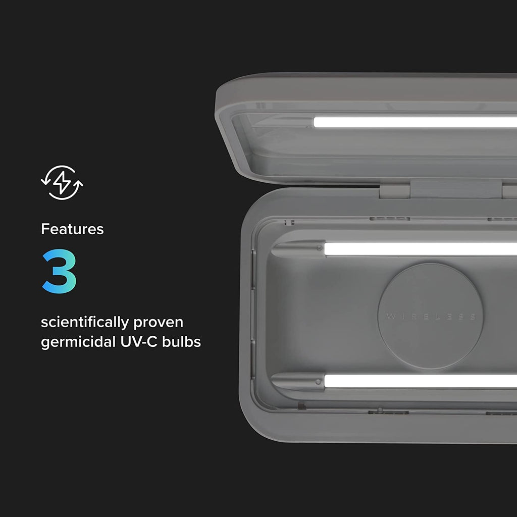 PhoneSoap Go Battery Powered UV Cell Phone Sanitizer & Universal Phone Charger Box | Patented & Clinically Proven 360-Degree UV Sanitizer Box for Smartphones | Disinfects & Charges On The Go (White)