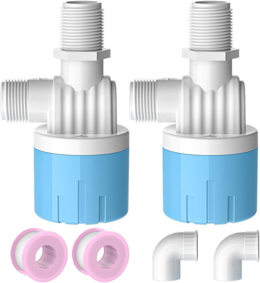 1 Pack 3/4 Float Valve for Water Tank,Aquapulse Water Float Automatic Water Level Control Aqua Pluse Trough Blue Plastic Float Valve Switch for Pool,Pond,Livestock(Top inner)