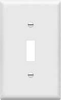 ENERLITES Toggle Light Switch Wall Plate, Gloss Finish, Size 1-Gang 4.50" x 2.76", Unbreakable Polycarbonate Thermoplastic, 8811-W, White