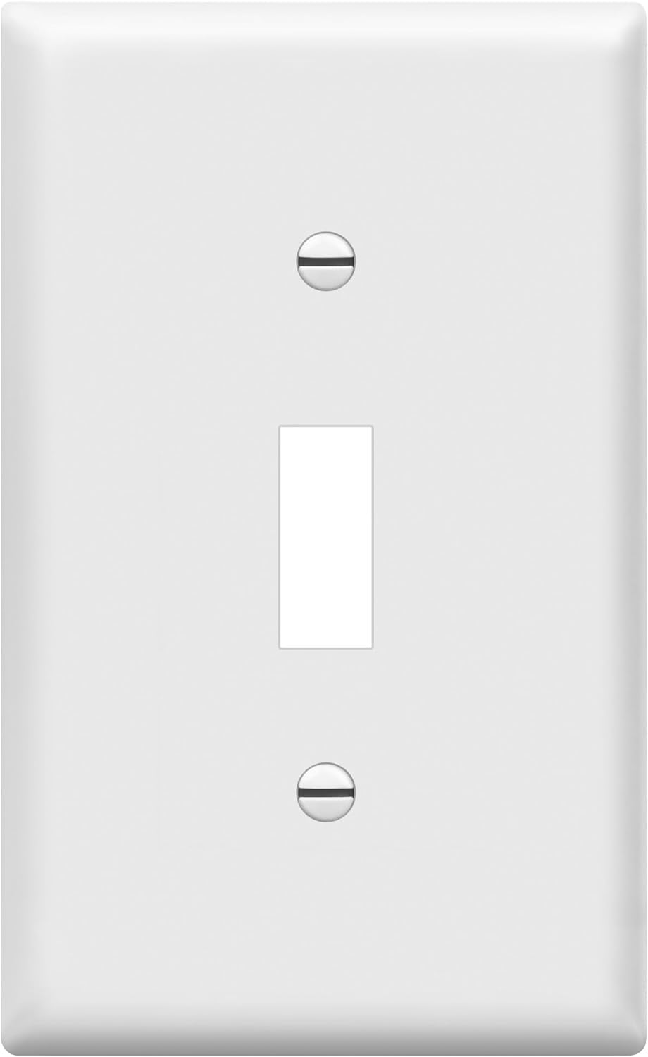 ENERLITES Toggle Light Switch Wall Plate, Gloss Finish, Size 1-Gang 4.50" x 2.76", Unbreakable Polycarbonate Thermoplastic, 8811-W, White