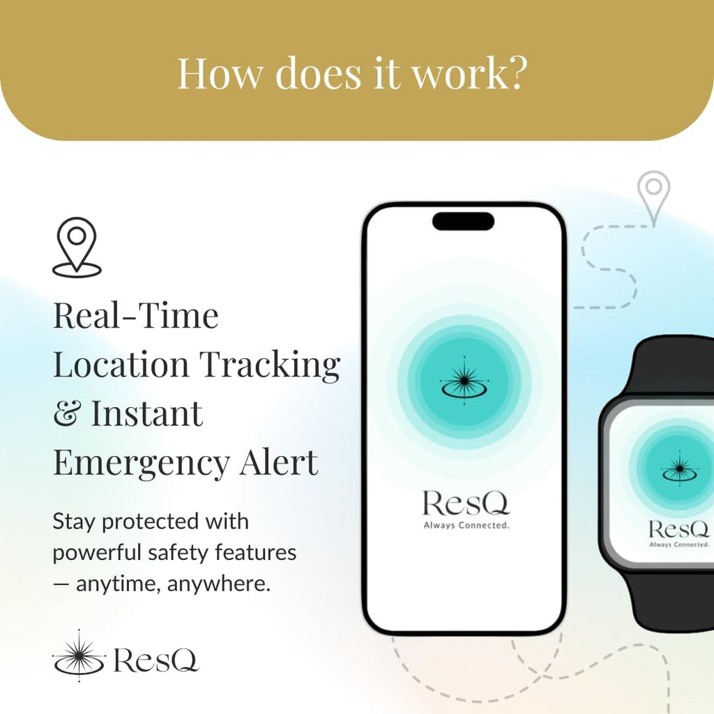 ResQ Jewelry, Shakti Smart Bluetooth Safety Necklace, Discreet Wearable Safety Device - GPS Location Tracking, Audio Recording, One Touch Activation