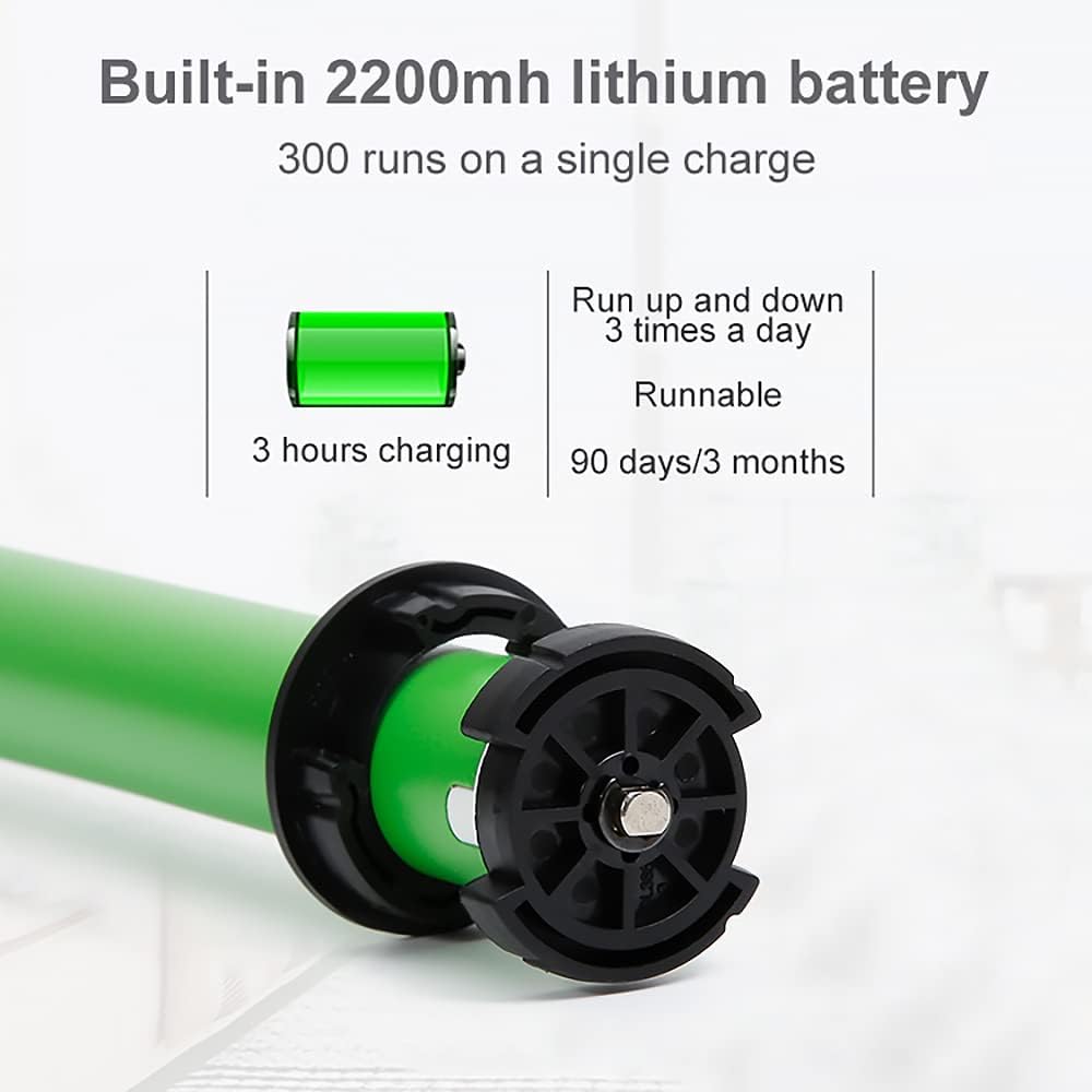Motorized Roller Shade with Remote Control, 100% Blackout, Smart Blind for Windows, Compatible with Alexa and Google Home, Rechargeable Battery