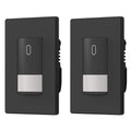 ELEGRP Matte Black Single Pole Occupancy Motion Sensor Light Switch, Need Neutral Wire, 120° Sensor Coverage PIR Infrared Motion Activated, for CFL/LED/MLV/INC/HAL/Fan, UL,2 Pack