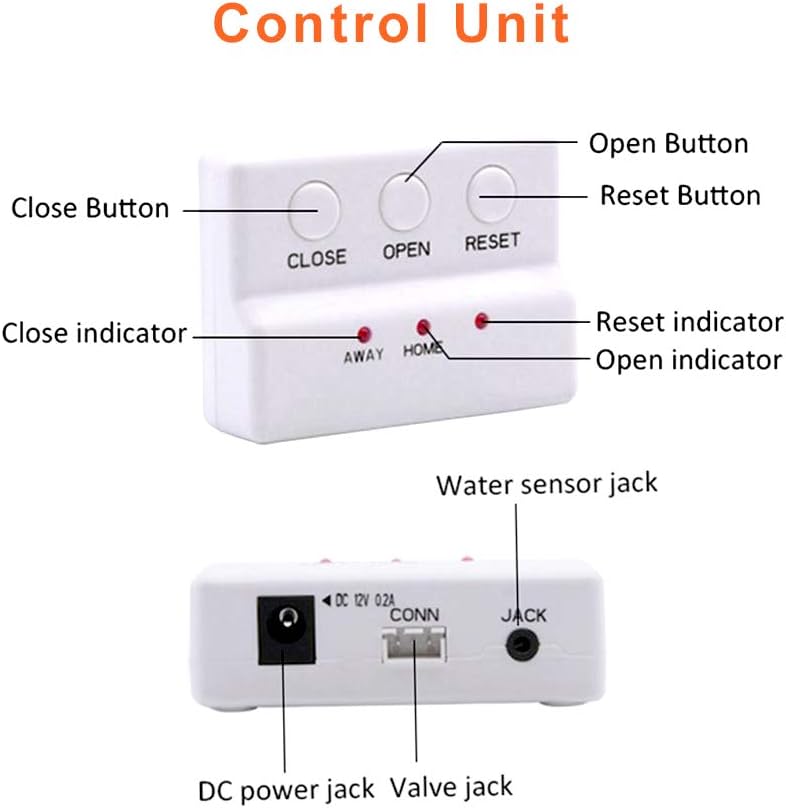 E-SDS Water Heater Leak Detector with Automatic Water Shut-Off, Sensors and Sounds Alarm, ,Automatic Water Leak Shut Off Valve System for Pipes 1/2in NPT for Laundry, Water Heaters and More