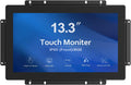 GreenTouch 13.3 Inch 10 Points Open Frame Touch Display, Industrial PCAP Touchscreen Monitor, VGA+HDMI+DVI Port - 16:9
