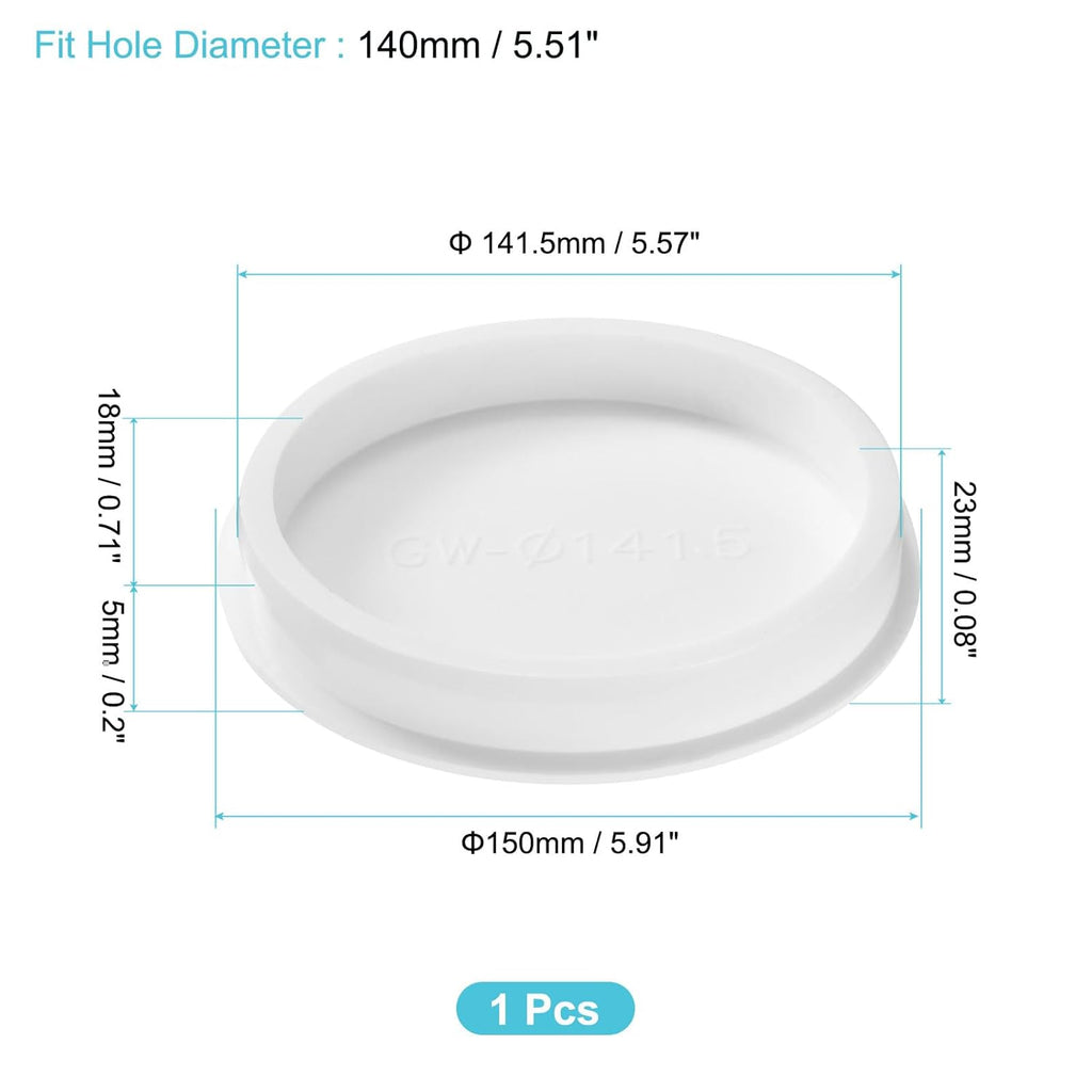 uxcell 1Pcs Silicone Hole Plug, Waterproof Round Rubber Stoppers Bottle Seal Plugs Tube Pipe End Caps for 140mm/5.51" Hole for Bathtub Bottle, White