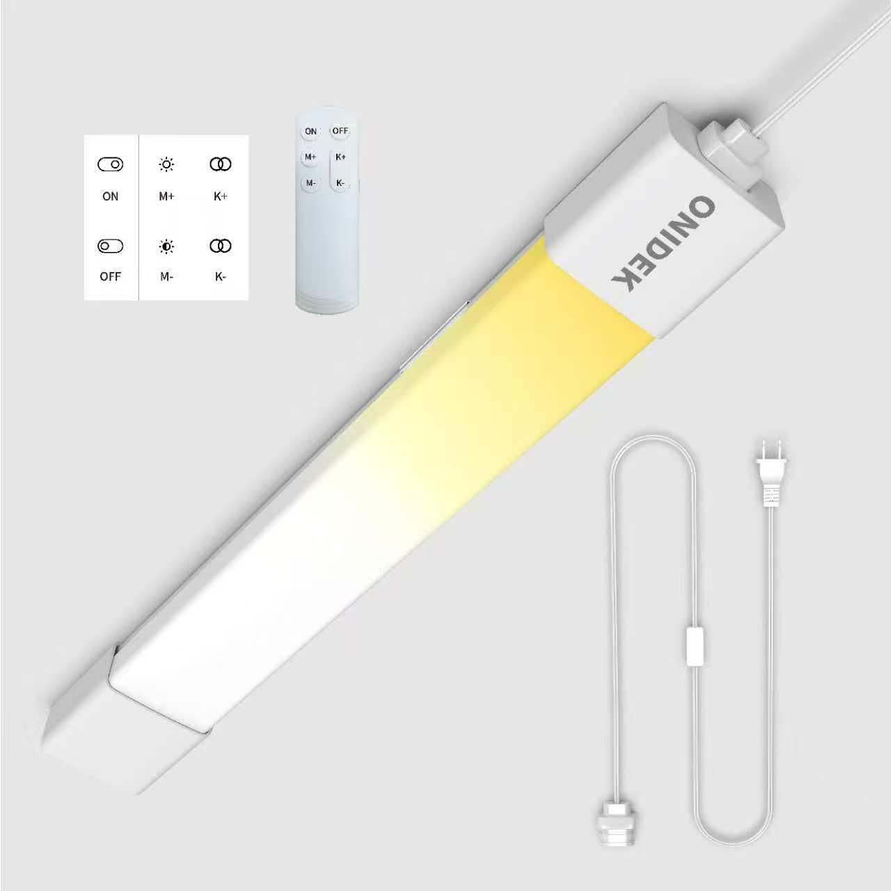 Under Cabinet Lights with Plug. 2700K-6500K Dimming and Color. with Wireless Control Panel and Remote Control.36W 3600LM for Garage, Kitchen, Bathroom, Closet, Office (45 inch)