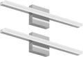 ZAGO 24 Inch Bathroom Linear Vanity Light Fixtures Over Mirror - LED Modern Wall Mounted Adjustable Hardwired Picture Lighting Bar with 5CCT Switchable, ETL & Damp Rated, Chrome, 2 Packs
