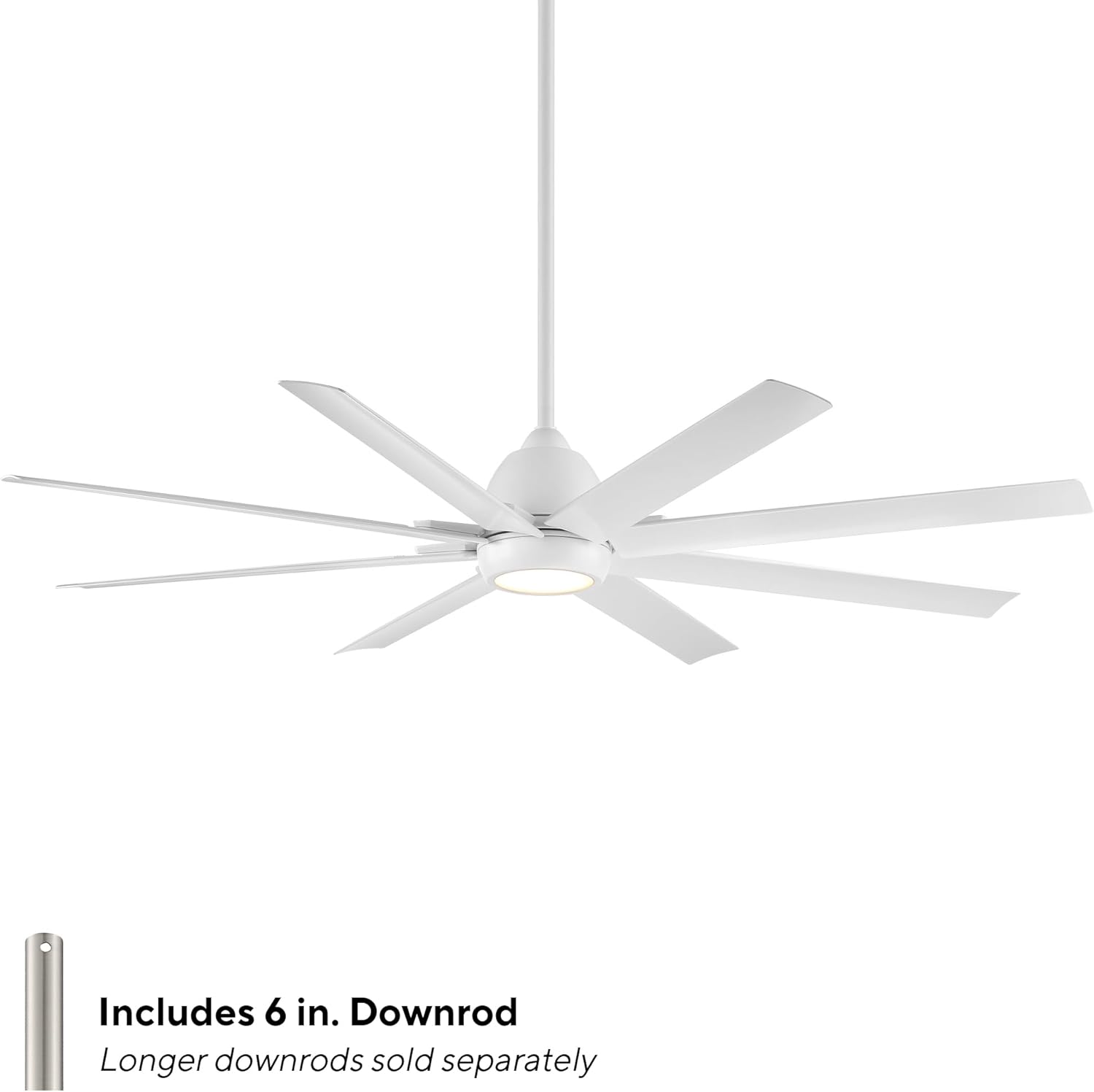 WAC Lighting Mocha XL 8-Blade Aluminum Smart Ceiling Fan in Matte White