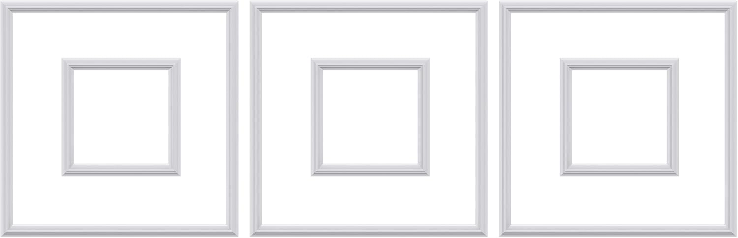 3 PCS Premade Wainscoting Panels Accent Wall Panels for Interior Wall Decor Easy DIY Build and Batten Chair Rail & Picture Frame Door Decor (20 x 20 + 10 x 10in)