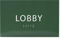 6" X4" Lobby Sign - Tactile Graphics Grade 2 Braille Text Reception Area Sign| Utility ADA Compliant Wall Mount Plastic Signs For Hospital, Offices, Businesses & Apartments