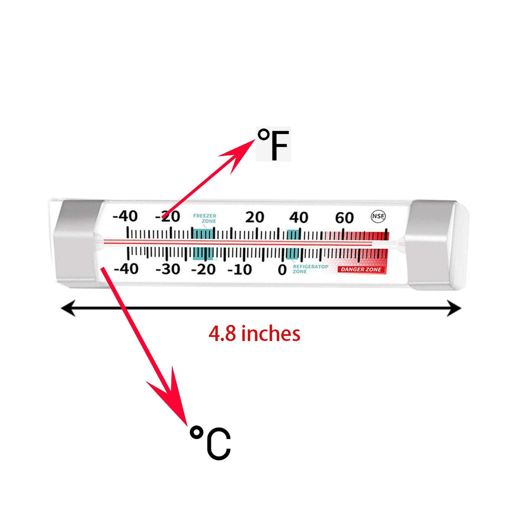 Refrigerator and Freezer Thermometer - NeilBee 3 Pack Fridge Thermometer with Stainless Steel Clip, Waterproof Analog, Large Dial, Accurate, Easy to Read for Kitchen, Restaurant, Cooler, Lab