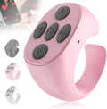 Fingertip Wireless Bluetooth Remote Control, 2026 New Bluetooth Ring Scroller Video Scrolling Ring Remote Control Page Turner (Pink)