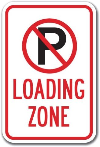 Loading Zone with ''p'' No Parking Symbol Sign 12" X 18" Heavy Gauge Aluminum Signs