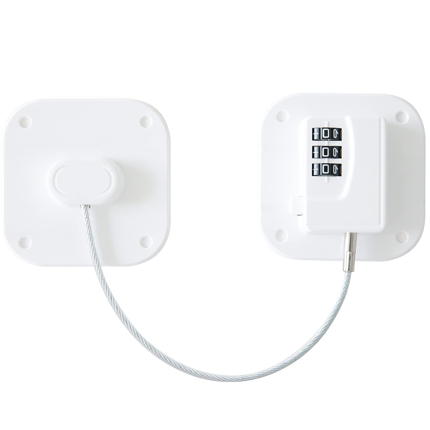 2 Packs Refrigerator Lock - Heavy Duty Combination Fridge Lock, Child/Baby Proofing Lock for Cabinets, Closets, Drawers, Window and More, Easy Install and Use (White)