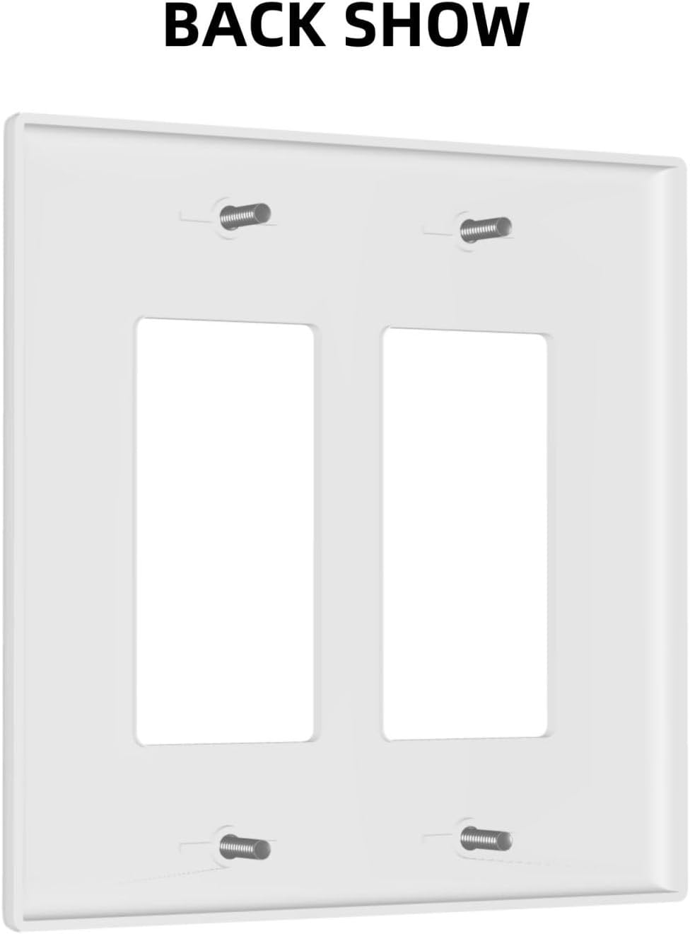 Decorative Outlet Covers Rustic Eucalyptus Leaves Green Leaf 2 Gang Light Switch Cover Plate Double Rocker Wall Plate Switch Plate Covers Faceplate for Bedroom Home Decor （2 Pack）