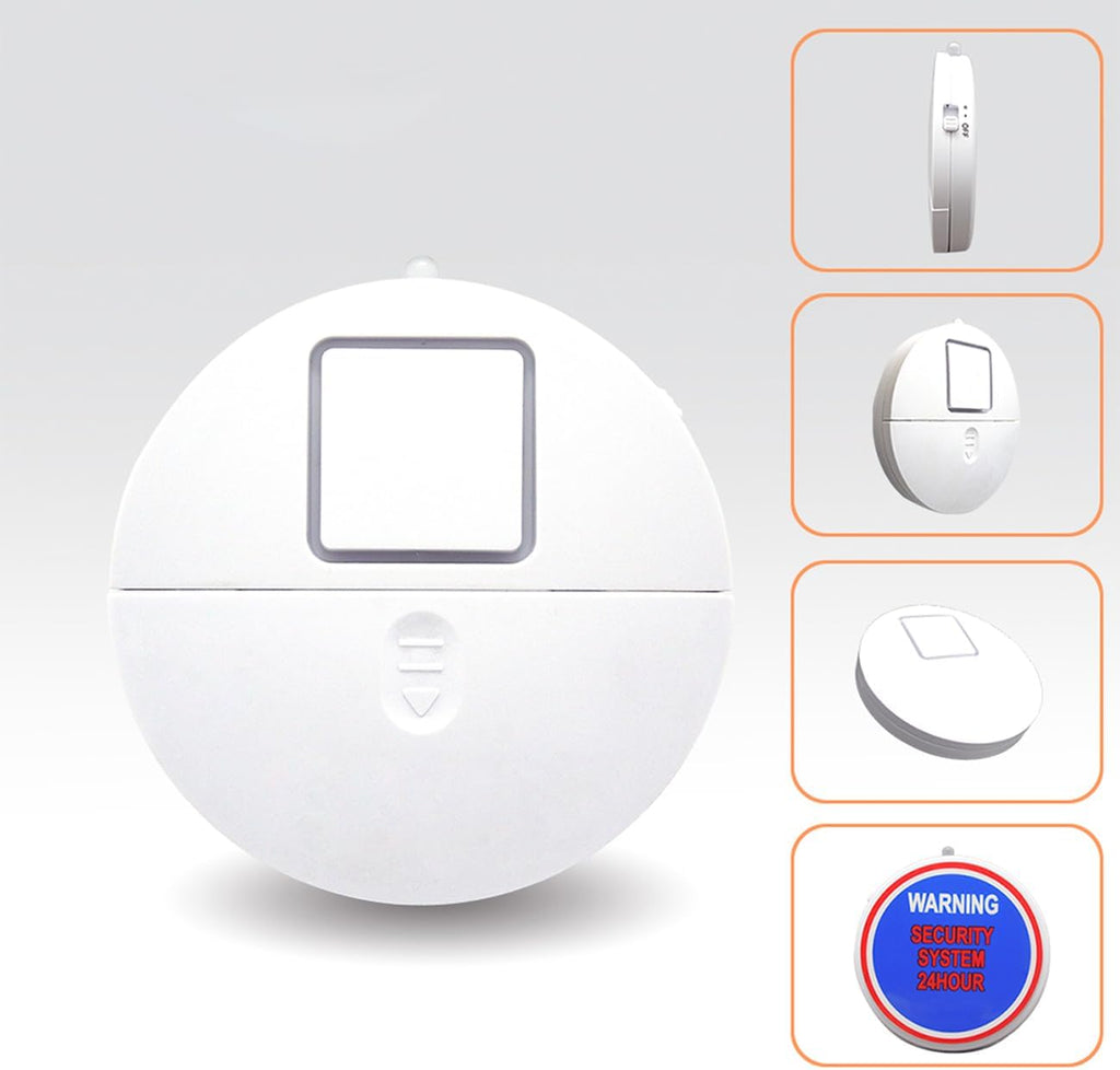 EVA LOGIK Modern Ultra-Thin Window Alarm with Loud 120dB Sound and Vibration Sensors Compatible with Virtually Any Window, Glass Break Alarm Perfect for Home, Office, Dorm Room- 8 Pack