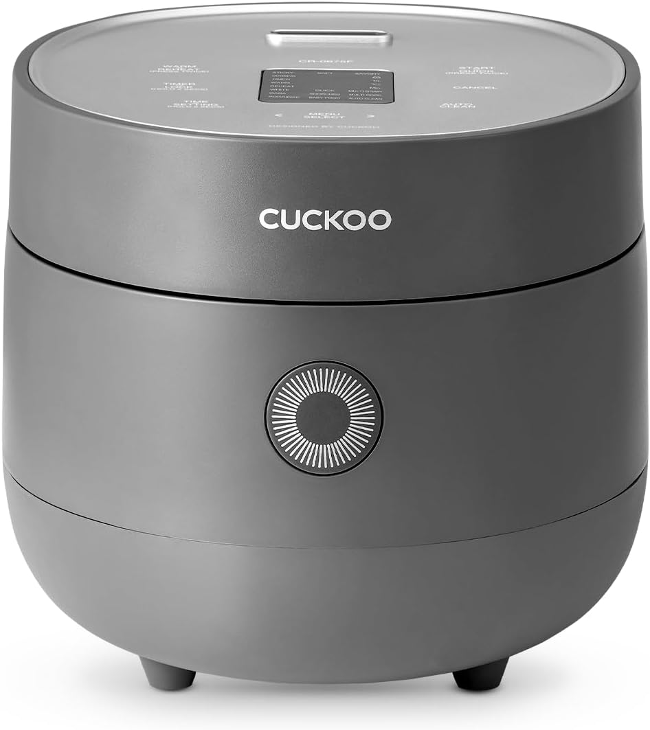 CUCKOO Micom Rice Cooker 6-Cup Uncooked / 12-Cup Cooked with Nonstick Inner Pot, Versatile Rice Maker with 9 Menu Options, Fuzzy Logic Technology, Auto Clean, Quick Rice Mode, Gray (CR-0675FG)