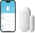Door Alarm Window Sensors, Door Open Alarm Long Battery Life Wireless for Security Real-Time Notification WiFi Contact Sensor App Control No Monthly Fee, White