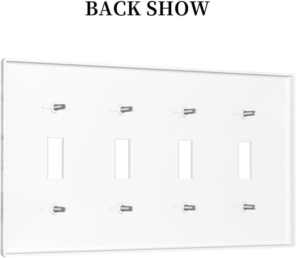 Light Switch Covers Nautical Green Sea Turtles Beach Blue Ocean Quad Toggle Electrical Faceplate 4 Gang Wall Plate Decorative Switch Plates For Bathroom Kids Room Decor