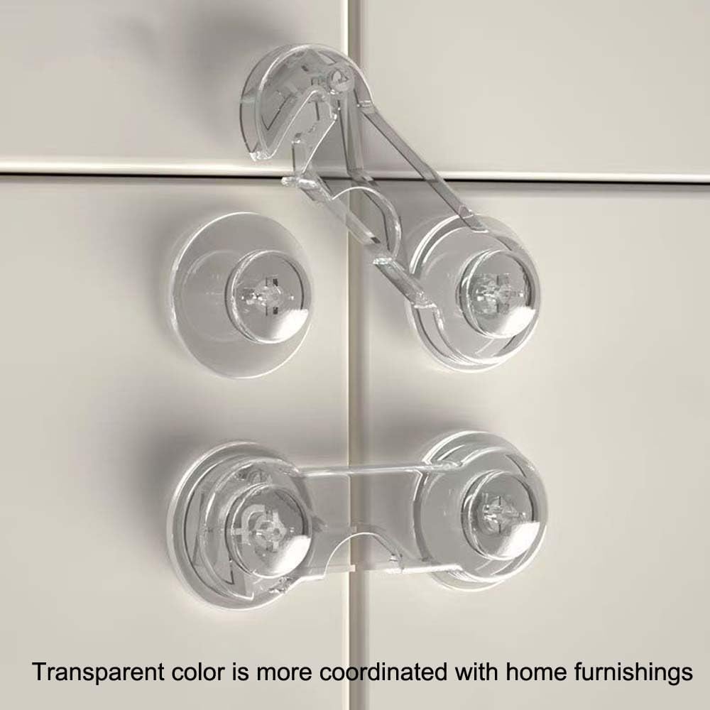 Cabinet Door Locks for Baby Proof and Child Safety, Fridge Locks for Kids,Cabinet Locks with Adhesive for Drawer Cupboards Fridge Oven Closet and Pantry, Childproof Door Latch (Transparent, 10 PCS)