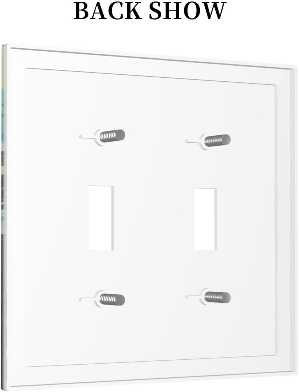 Skeleton Riding Surfboard on Wave In The Ocean Light Switch Covers Double Toggle 2 Gang Wall Plate Dual Decorative Switchplate Electrical Faceplate for Farmhouse Living Room Decor