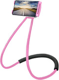 Chapter Seven Universal Smart Mobile Phone Stand,Hanging on Neck Cell Phone Mount Holder, Flexible Lazy Bracket DIY Free Rotating for Multiple Functions (Black) (Pink)