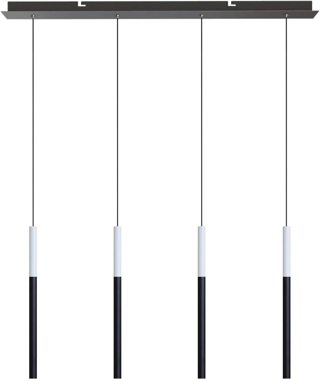 ALTAIR 4 Mini Pendant Lighting White-Black - LED Hanging Light Fixture for Kitchen Island, Bar, Foyer - Cluster Pendants - Dimmable, Adjustable Wire, Lamp Bulb Included