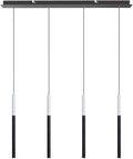ALTAIR 4 Mini Pendant Lighting White-Black - LED Hanging Light Fixture for Kitchen Island, Bar, Foyer - Cluster Pendants - Dimmable, Adjustable Wire, Lamp Bulb Included