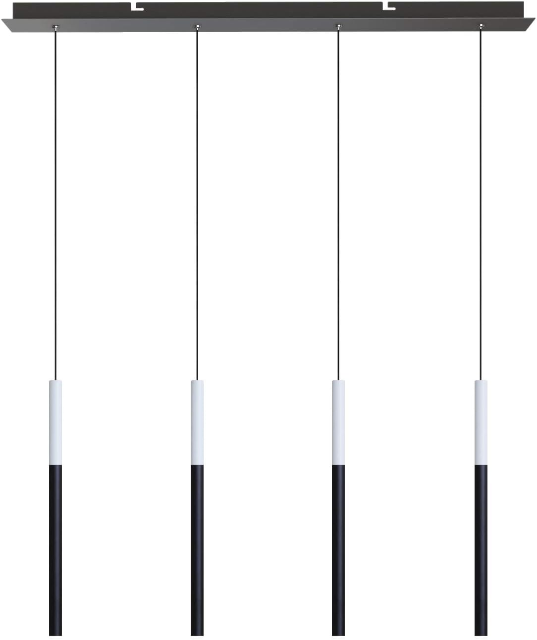 ALTAIR 4 Mini Pendant Lighting White-Black - LED Hanging Light Fixture for Kitchen Island, Bar, Foyer - Cluster Pendants - Dimmable, Adjustable Wire, Lamp Bulb Included