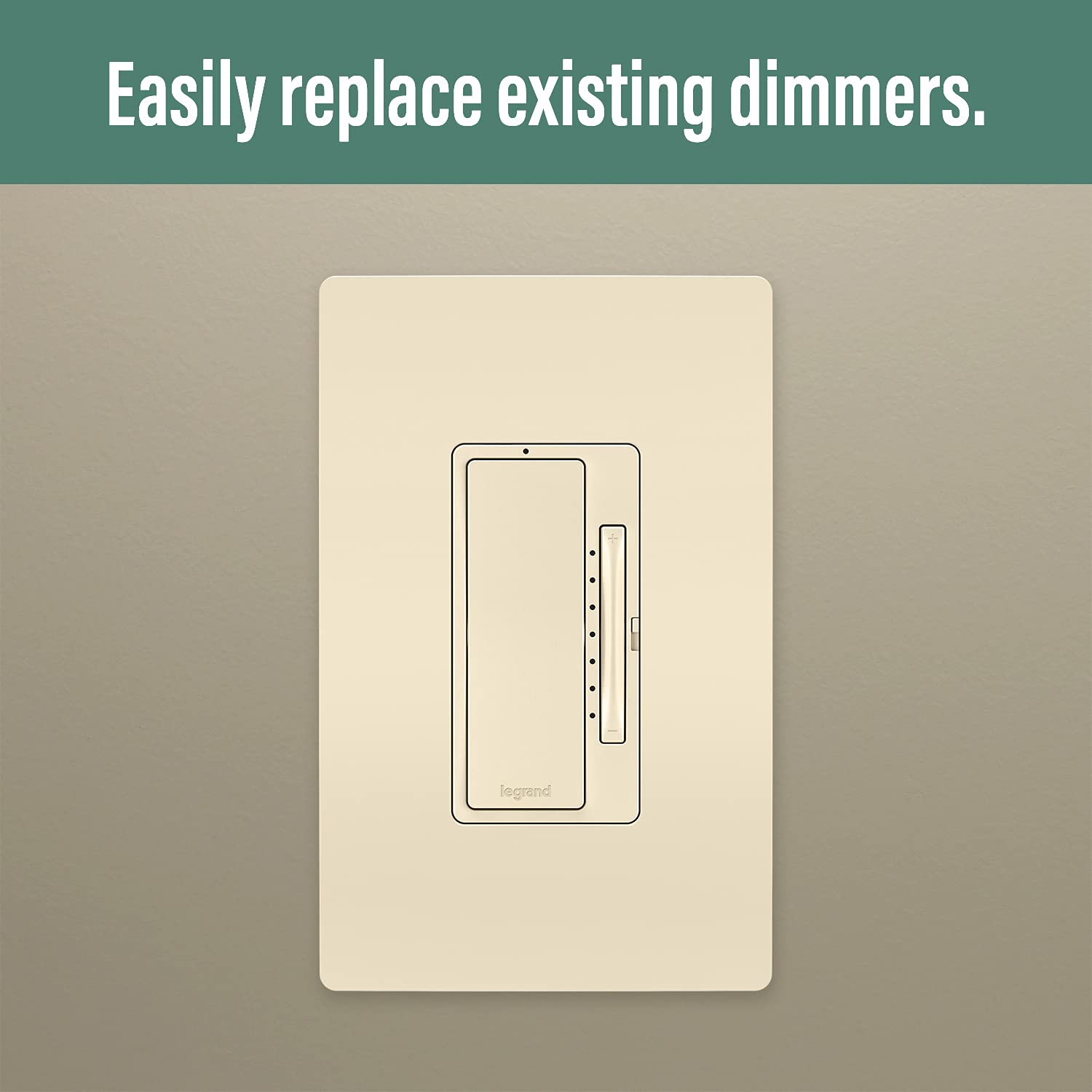Legrand Radiant with Netatmo Smart Wi-Fi Enabled Tru-Universal Rocker Dimmer Switch in Light Almond, WNRL50LA