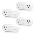 HBN Smart Plug 15A, WiFi&Bluetooth Outlet Extender Dual Socket Plugs Works with Alexa, Google Home Assistant, Remote Control with Timer Function, No Hub Required, ETL Certified, 2.4G WiFi Only, 4-Pack