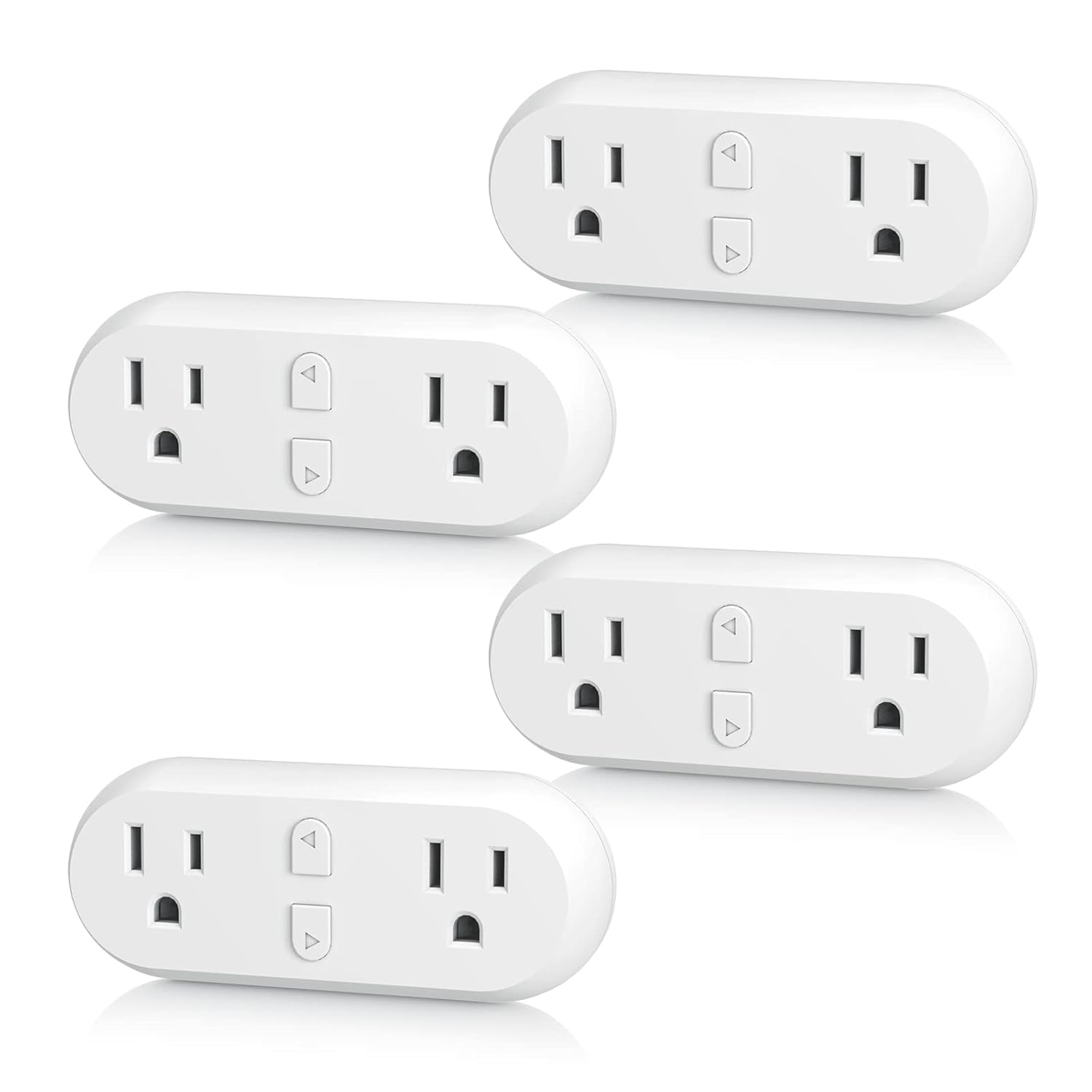 HBN Smart Plug 15A, WiFi&Bluetooth Outlet Extender Dual Socket Plugs Works with Alexa, Google Home Assistant, Remote Control with Timer Function, No Hub Required, ETL Certified, 2.4G WiFi Only, 4-Pack
