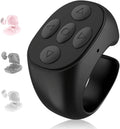 Fingertip Wireless Bluetooth Remote Control, 2026 New Bluetooth Ring Scroller Video Scrolling Ring Remote Control Page Turner (Black)