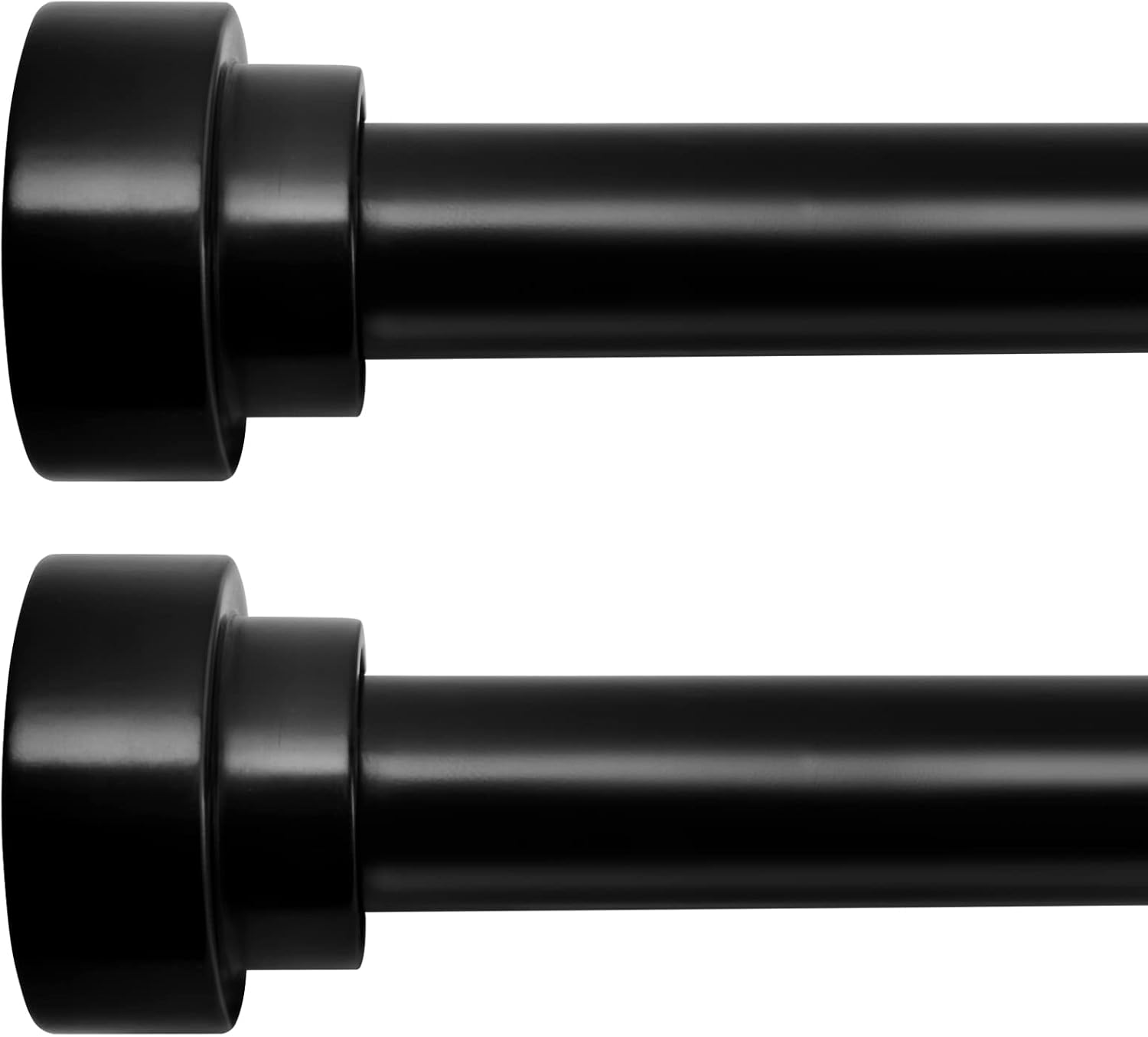 Time Forest Long Curtain Rods for Windows 72 to 144 Inch - 2 Pack,Modern Design,Black