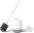 Lefree Silicone Toilet Brush and Holder, Bathroom Cleaner Brush Set, Non-Slip Handle Toilet Bowl Brush with TPR Soft Bristle, Wall Mounted/Floor Standing