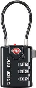 SURE LOCK TSA Compatible Travel Luggage Locks, Inspection Indicator, Easy Read Dials TSA Approved with Zinc Alloy