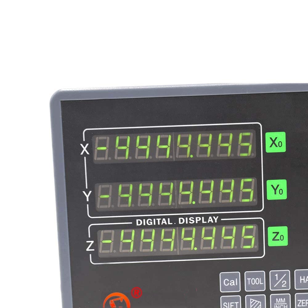 TOAUTO Digital Readout DRO, 3 Axis LCD Display 1um Glass Linear Scale Meter for CNC Milling Lathe EDM Machine