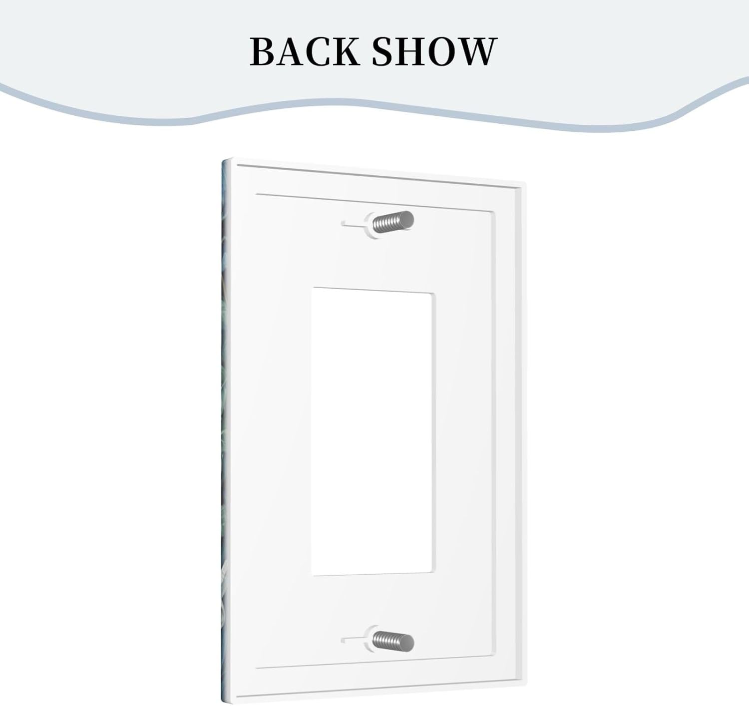 White Flowers Green Leaves Single Decora Outlet Wall Plate 1 Gang Rocker Decorative Switchplate Faceplate GFCI Light Switch Covers for Home Living Decor